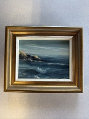 MINIATURE PAINTING FROM SPAIN FRAMED LOOKS VERY NICE FOR DOLLHOUSE 3 X 3 1/2