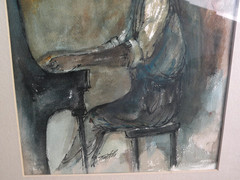 New Orleans Louisiana art PAIR watercolor paintings French Quarter musicians