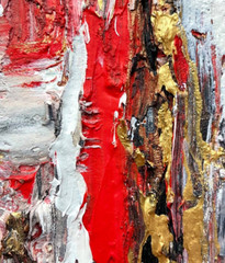 Abstraction 2 Volumetric Textured Impasto Mixed Media Painting 6x 4in Signed