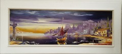 No.: 859 large abstract oil painting artwork painting oil painting city sea