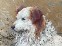 Gaston Simoes De FONSECA (1874-1943) Signed – Portrait Dog Gouache painting