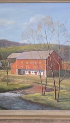 JOHN E BERNINGER LARGE OIL/CANVAS LEHIGH VALLEY PENNSYLVANNIA 1975 LANDSCAPE