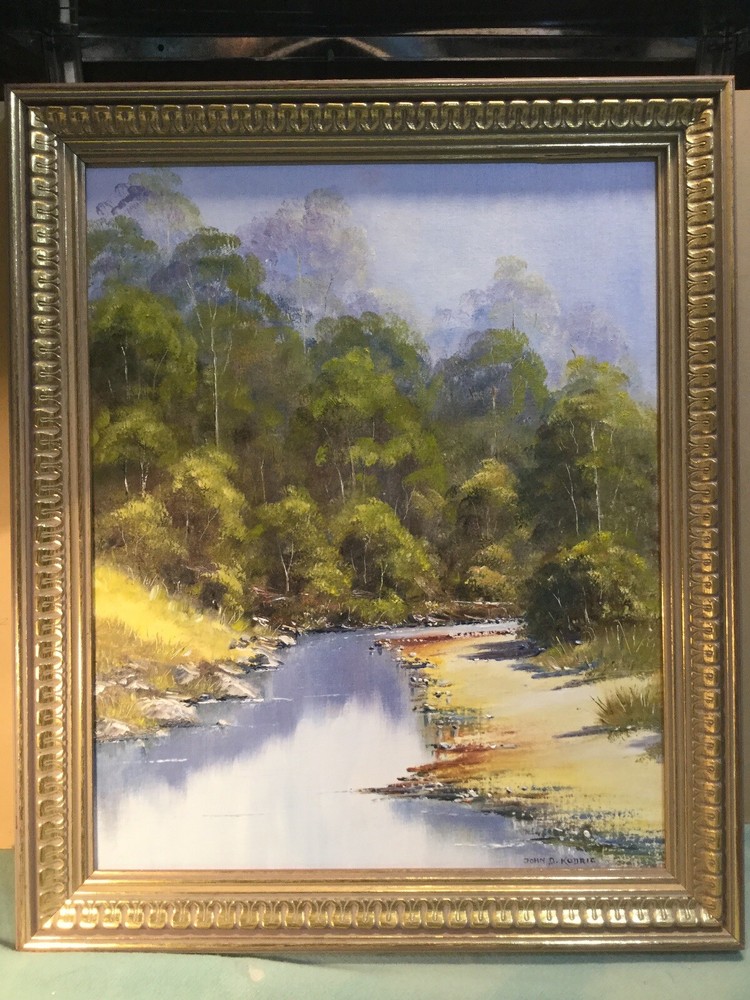 Original John D Kodric King Parrot Creek Framed Oil Painting
