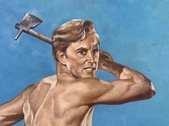 🔥 Amazing Vintage Hollywood Old Western KIRK DOUGLAS The BIG SKY Movie Painting