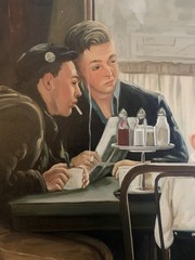 Painting after Norman Rockwell “Saying Grace” By Carole Prokey Maine Artist