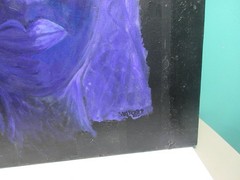 Abstract Purple Face Painting Woman Original Canvas Art Sara Rosini 2002 28×28