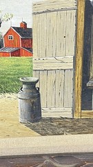 Vintage Thomas Kerry Barn Scene Painting On Board Framed Signed