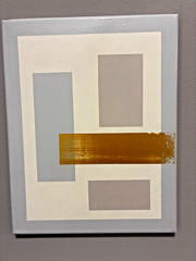 Original Geometric Abstract Painting Modern Minimalist Canvas Art Metallic Gold
