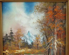 Vtg 70s Framed Original Morejon Forest & River Landscape Scene Oil Painting 8X10
