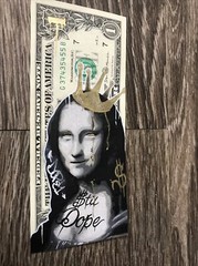 Mona Lisa STILL DOPE 1 Dollar Original painting Graffiti Art Tattoo Art