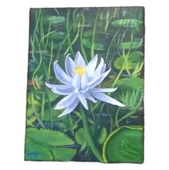 Amanda Beth Ramos „WATER LILLY“ Original OOAK Signed Acrylic/Canvas 9×12 2024