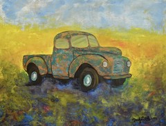 Truck Old Original Giant Canvas Painting 84”X62” (7 Foot) Abstract Modern XL