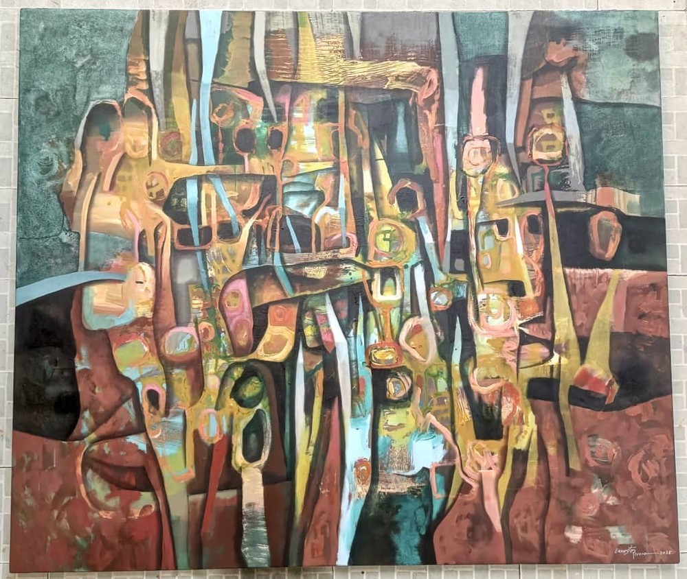 Acrylic/Canvas Ernesto Rivera cuban art 140×120 cm Lo que permanece .