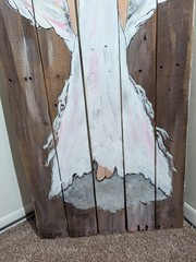 Large Rustic Folk Art Hope Angel With Wings – Angel Painting On Reclaimed Wood
