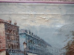 Caroline Burnett (1877-1950) Paris on Canvas Original Oil Painting Framed Signed