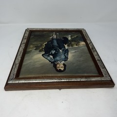 Vintage Framed Silk Portrait “The Blue Boy” No Glass.