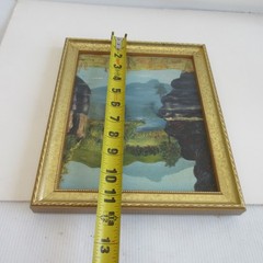 Vermont Camel’s Hump Winooski River painting Barre VT Lesley Bell 1962