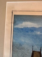 Watercolor Painting Of Prague By K. Nikolski In Frame Signed 1993 Tower Scene