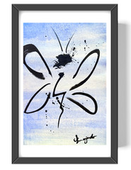 Guajardo Art: Dragonfly Dreams 9X6 Paper Signed Original Abstract Wall Decor