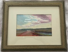 OCEAN SHORE TIDAL MARSH SEASCAPE SCENE FRAMED ORIGINAL PAINTING SIGNED D. HOBBS