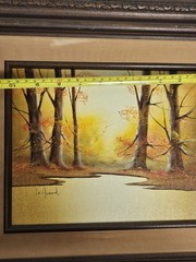 Albert LeGrand „Autumn In the Woods“ Scene Oil on Canvas Painting Signed