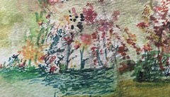 Framed Matted Signed Original Landscape Watercolor Painting 14″ x 11″