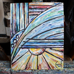THE DEFINITION OF 8×10 oil painting card panel original art signed Crowell