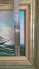 Hoffman Framed Oil Painting On Canvas Frigate Ship Nautical Seascape Fine Art