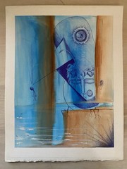 Original Surreal Acrylic Paint And Paper Illustration On Paper 15×11 3/4inch