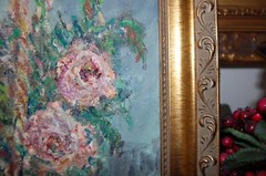 FRAMED ORIGINAL OIL FLOWERS AND BASKET STILL LIFE ARTIST SIGNED HECTO VIDAL 1999