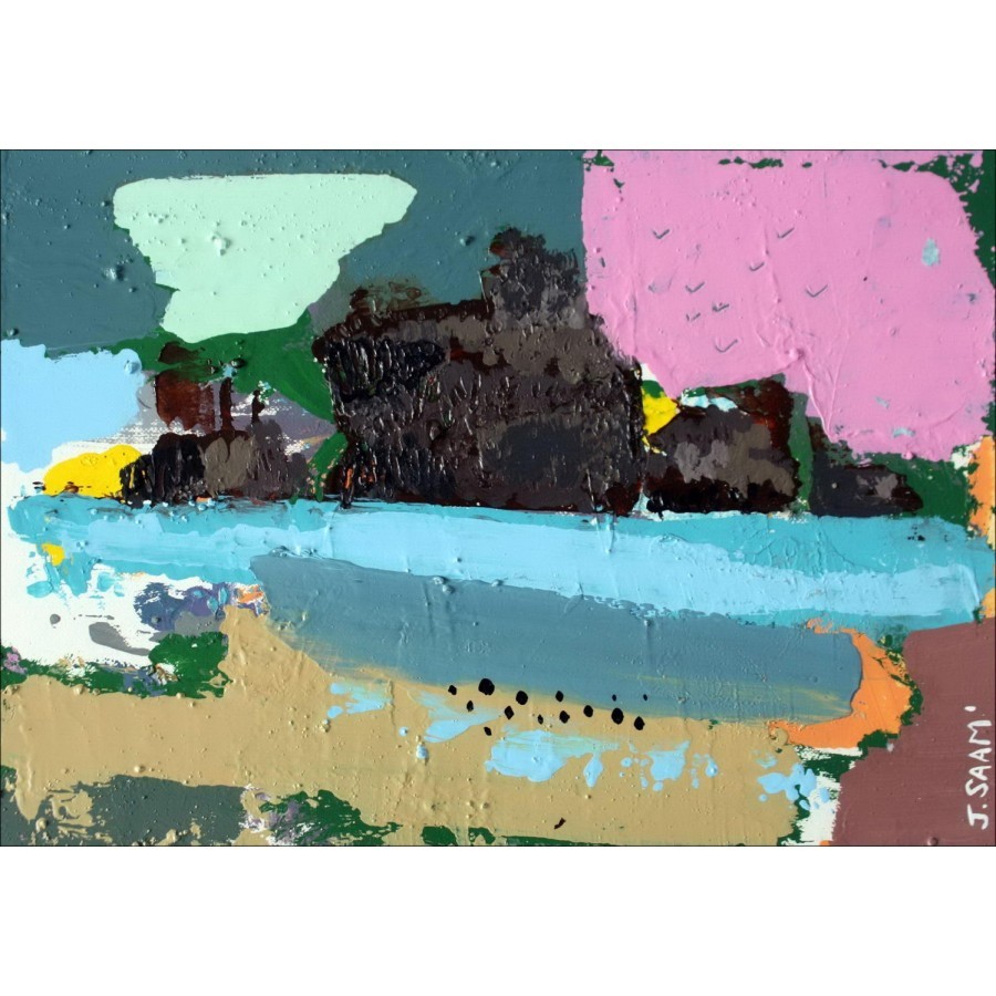 SAAM Jerome – Original acrylic drawing on paper „The pierced rock“ 18x25cm
