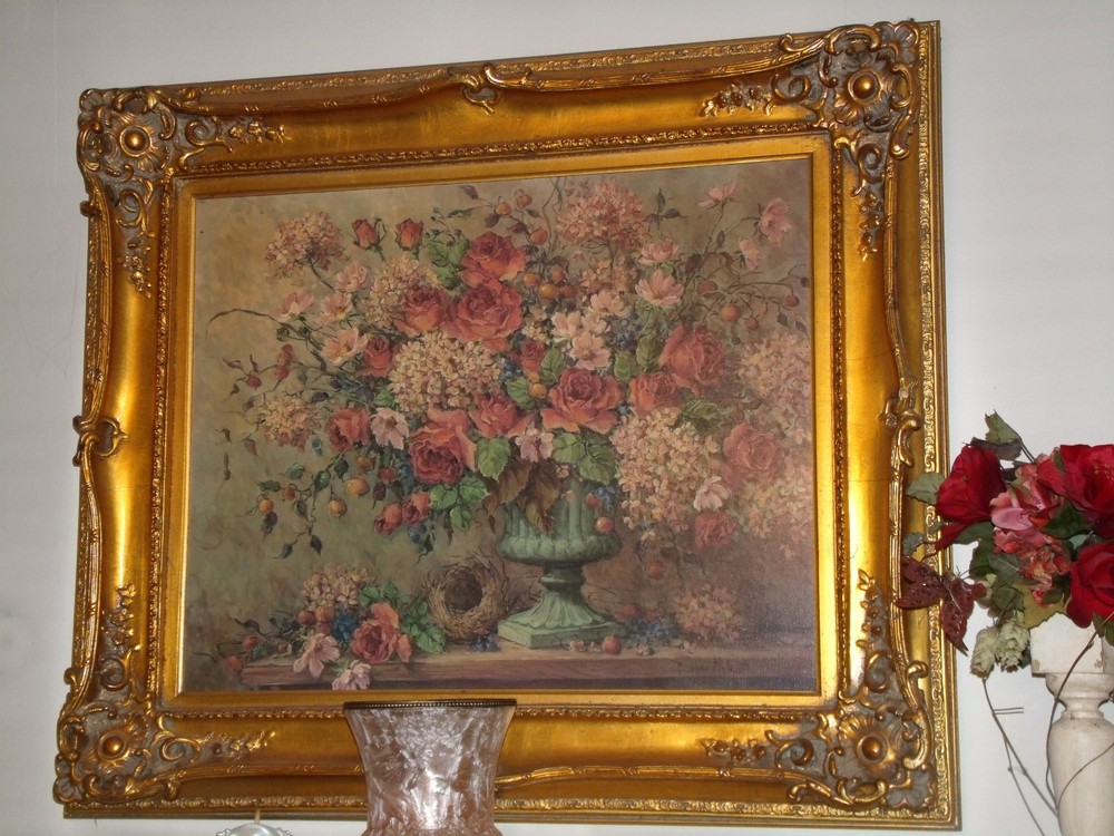 BARBARA MOCK „COLETTE’S COLLECTION“ OIL PAINTING / BENTLY HOUSE GOLD FRAME
