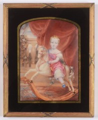 Charles Hayter (1761-1835)-Attrib. „Boy on a Rocking Horse“, Large Miniature