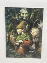 “ HANSEL & GRETEL“ Michael Thomas Artist Illustrator Original Art Acrylic Board