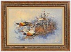 Ted Blaylock Original Oil Painting On Board Birds Wildlife Signed Framed Artwork