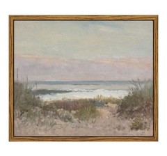 Vintage Coastal Framed Wall Art 8×10 Ocean Scenery Painting Seascape Decor