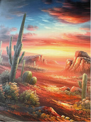 Original B. Duggan Southwest Desert Scape Oil On Canvas Painting Signed