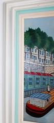 VINTAGE OIL PAINTING ON CARDBOARD SIGNED G BEPO PARIS NOTRE DAME SEINE NAIF ART
