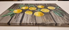 Original oil painting lemons kitchen artwork food fruits nature art 12×16″