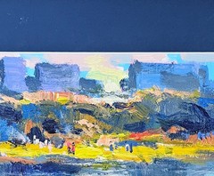 Oil painting Walk Ukrainian painter canvas Unframed Decor original landscape
