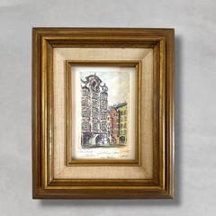 Innsbruck Austria Helbling Haus Original Watercolor Radier Framed