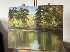 Original Art Landscape Oil Painting Autumn Realism Contemporary Gina Lemelin