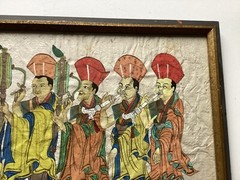 Vintage Tibetian, Mongolian? Gouache Painting Priest’s Named