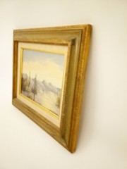 Vintage Helen L Reichle oil painting on board desert study #2 framed California
