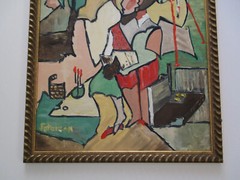 Mid Century Painting Abstract Cubism Modernism Expressionism Signed Peterson
