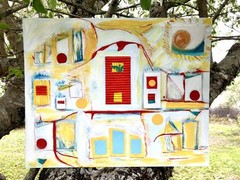 16×20 Original Painting Pop Surreal Art On Canvas Panel Her Orbit artplanet9