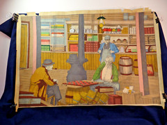 Large VTG Paint By Number 1800s General Country Store Scene 24X36″ Wall Art Felt