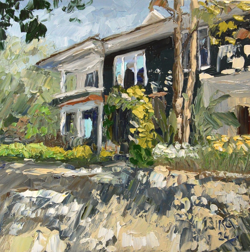 Painting Original Oil Houses Collectible Cityscape Art Landscape Cottage Impasto