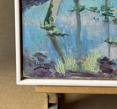 Gunnar Börjeson. Swedish Spring Woodland with Reflections. Dated 1919. COA