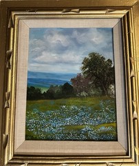 Oil Painting-Classic Scenic View -Tx Hill Country Bluebonnets-Stunning